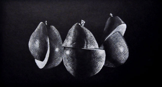 Pear Cut Into Conical Shapes: Circle,...